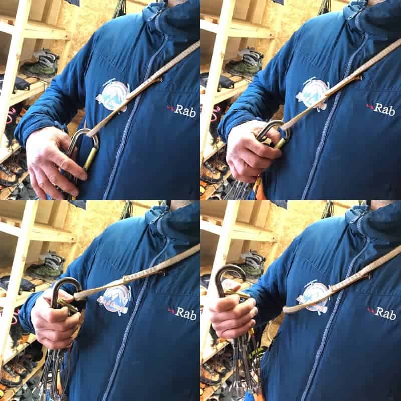 این بحث به اندازه یک قرن قدمت دارد. موضوع هم این است که در زمان سنگنوردی دهانه کارابین رو به بیرون باشد یا به سمت بدن؟